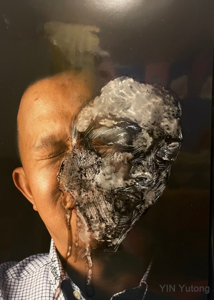 Specular1, Peinture composite, photographie, eau-forte fluide, 2022.20 x 30cm x 5, 2022