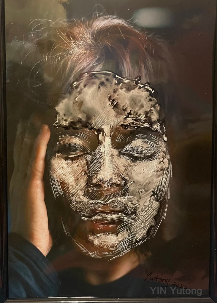 Specular2, Peinture composite, photographie, eau-forte fluide, 2022.20 x 30cm x 5, 2022