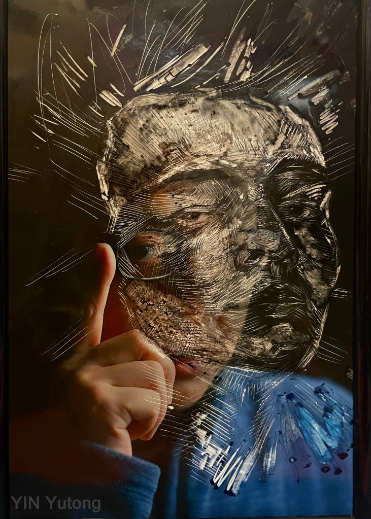 Specular3, Peinture composite, photographie, eau-forte fluide, 2022.20 x 30cm x 5, 2022